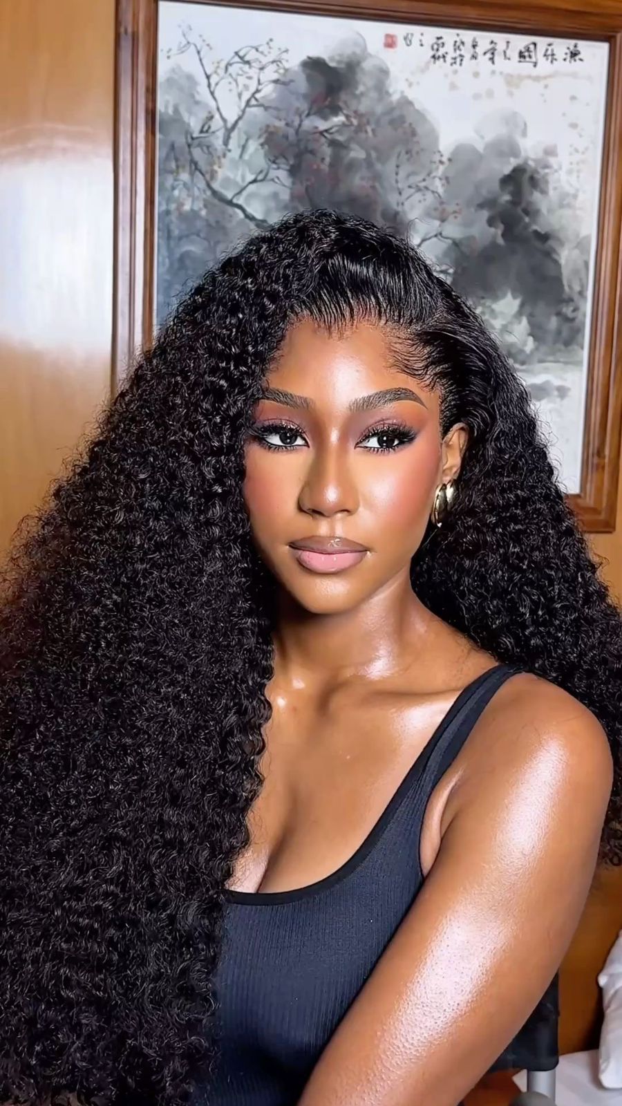 GlowMuse “Amani” Curly Synthetic Wig — Black African Small & Long Curls