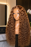 28" Light Brown Deep Wave Synthetic Hair